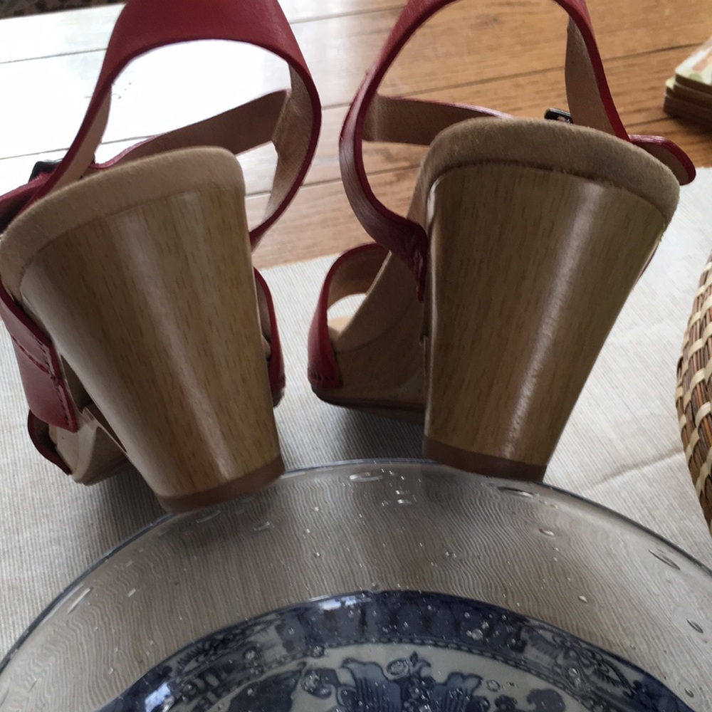 Dansko Red Leather Tasha Sandals - Picture 8 of 9